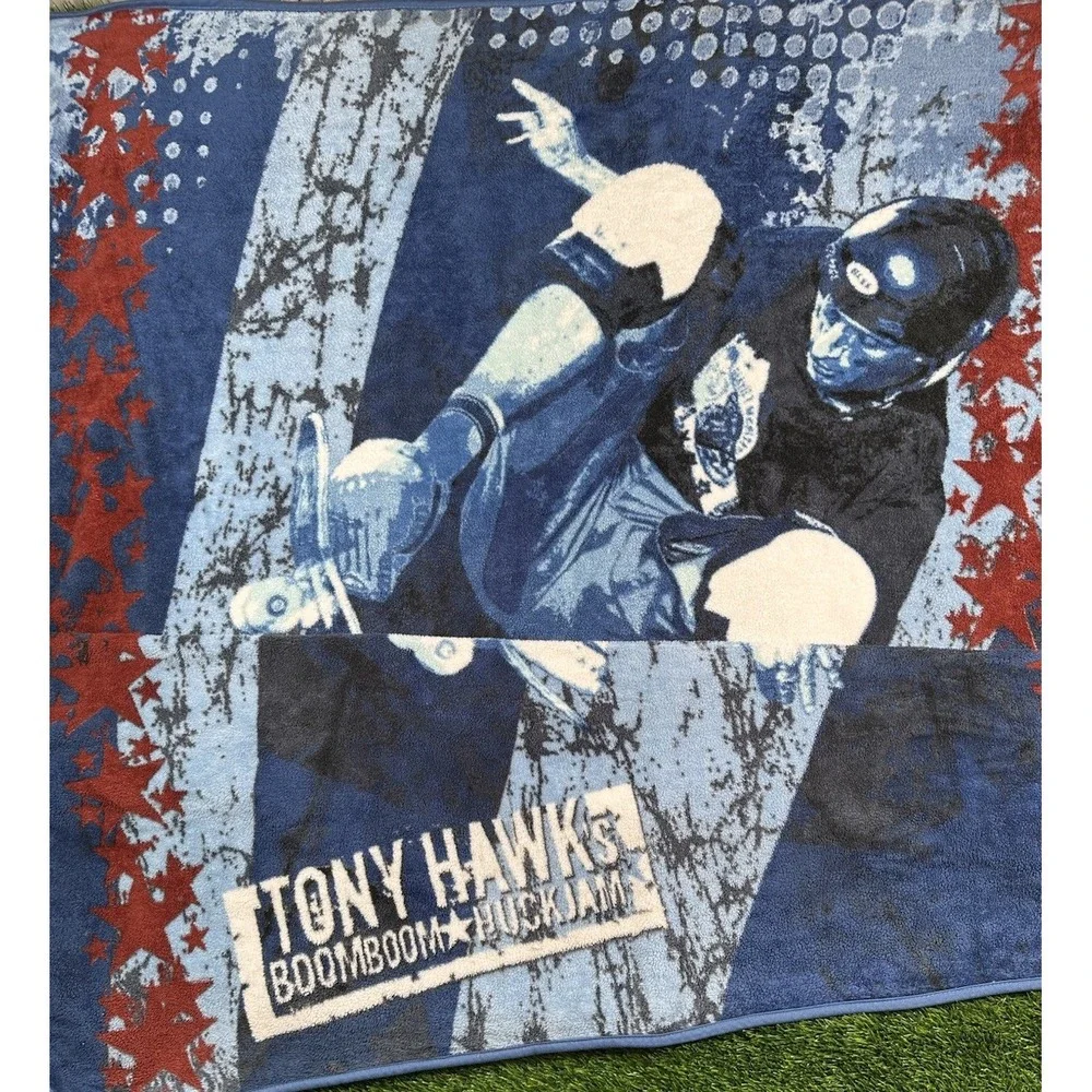 Vintage BoomBoom Huck Jam‎ Tony Hawk Travis Pastrana Blanket & Pillowcase RARE